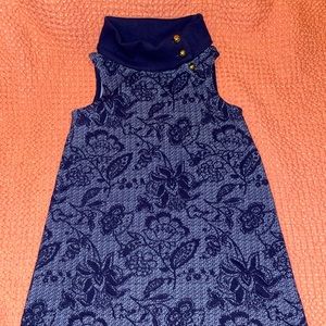 Blue Janie and jack dress houndstooth gold buttons